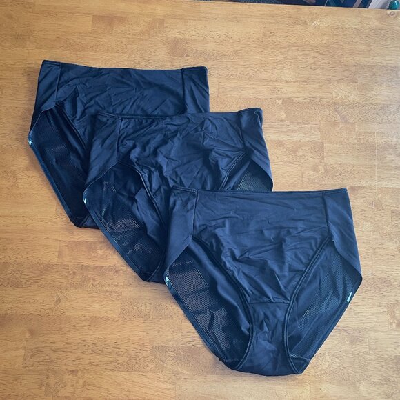 NWOT Set of 3 - Size Large Soma black Vanishing Tummy® high-leg briefs - Picture 1 of 13